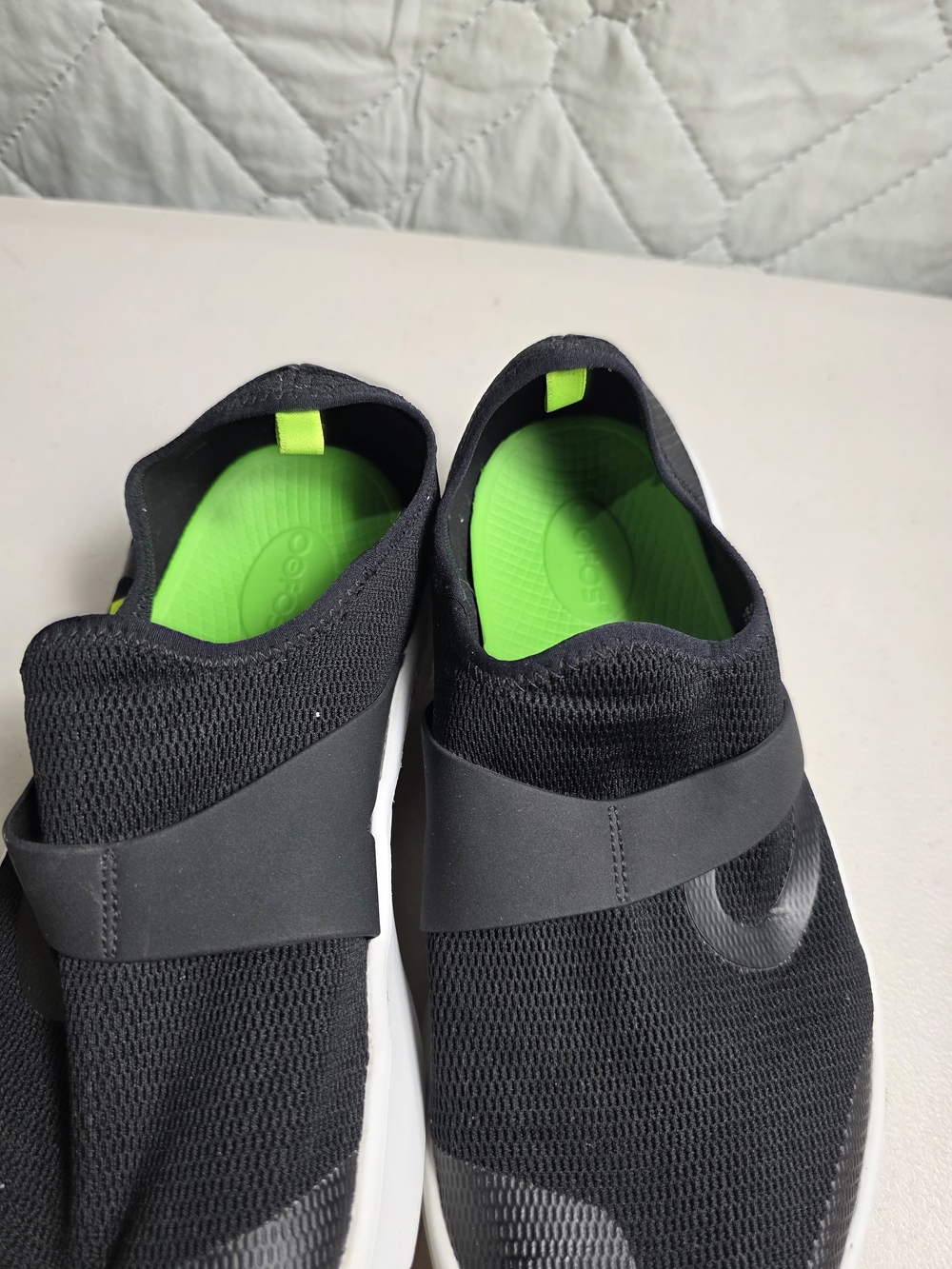 OOFOS Oomg Low Shoes Mens 8 Black Mesh Slip On Comfort Recovery Casual - Picture 5 of 8
